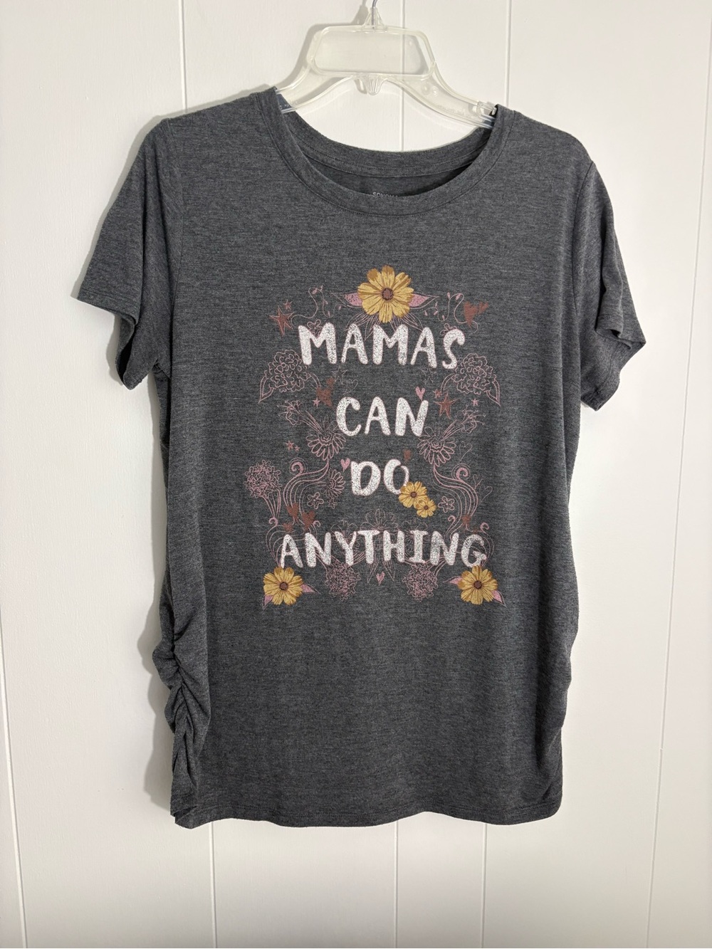 Sonoma Charcoal Gray 'Mamas Can Do Anything' Floral Tee